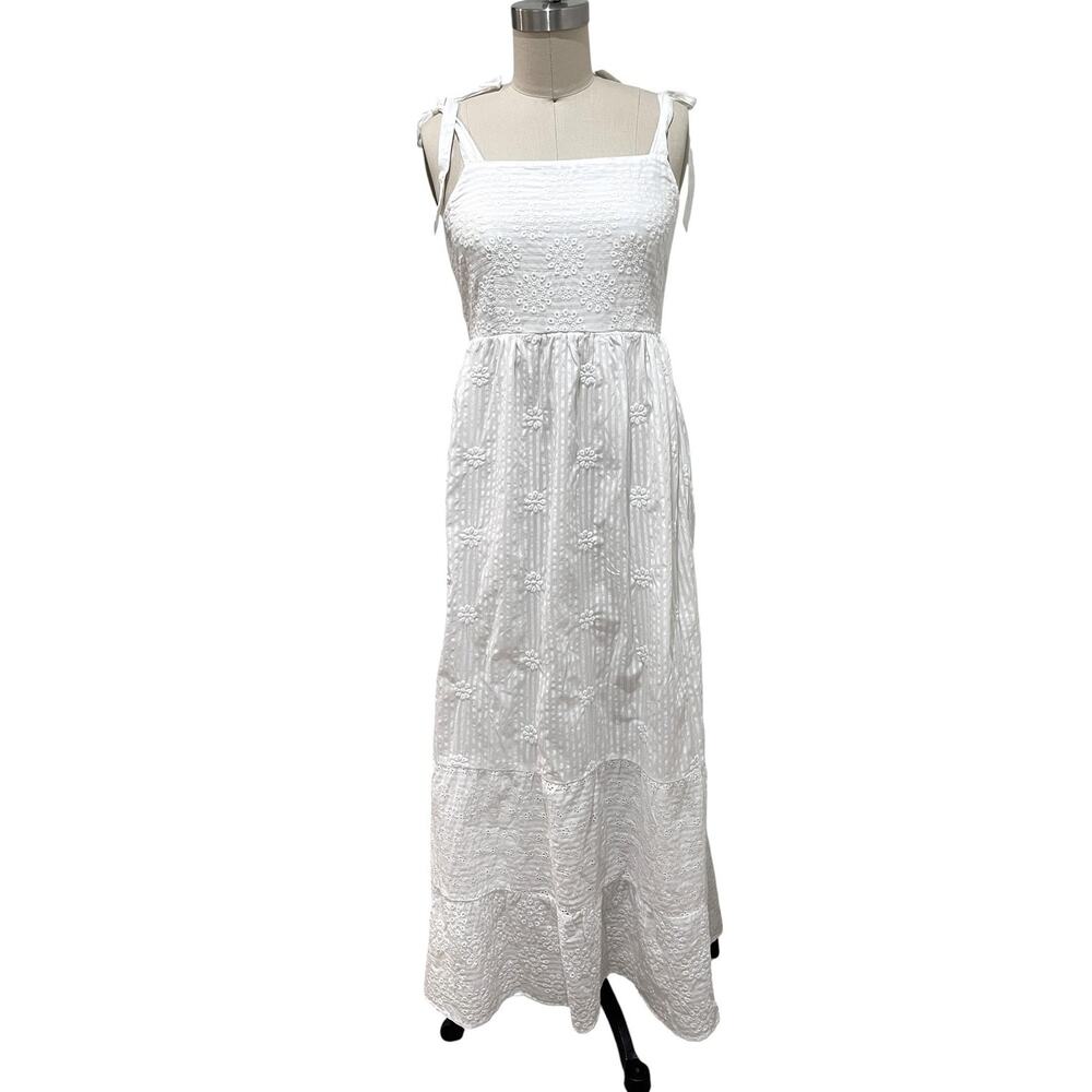 American Eagle Outfitters Dress Womens Medium Eyelet Embroidered Maxi Sundress - Picture 2 of 11